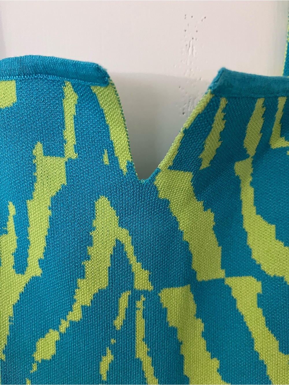 Fashion Nova Lime Green & Teal Patterned Bodycon Mini Dress - Picture 11 of 13